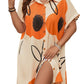 Elegant Plus Size Floral Print Tunic Dress