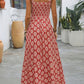 Women's Summer Vacation Floral Print Sleeveless Maxi Dress with Ruffled Detail - Casual Polyester Sundress, Machine Washable, Summer Dresses
