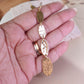 Hammered Gold Disc Necklace and Drop Earrings Set – Textured Oval Link Statement Jewelry