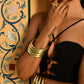 Bold Boho Brass Bangles - Classic wide bangles.