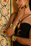 Bold Boho Brass Bangles - Classic wide bangles.