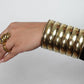 Bold Dome Brass Cuff – Vintage Wide Adjustable Statement Bangle.