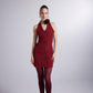 Becca Burgundy Rose Accessorized Mini Dress