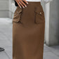 Elastic Waist Skirt with Pockets