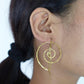 Orbit Spiral Hoops - Abstract Brass Wire Earrings in Artistic Spiral Shape.