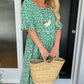 Sandra | Round Neck Polka Dot Print Midi Dress