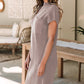 Cozy Oatmeal Sweater Dress - Ribbed Knit with Pockets