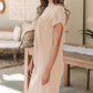 Cozy Oatmeal Sweater Dress - Ribbed Knit with Pockets