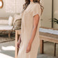Cozy Oatmeal Sweater Dress - Ribbed Knit with Pockets