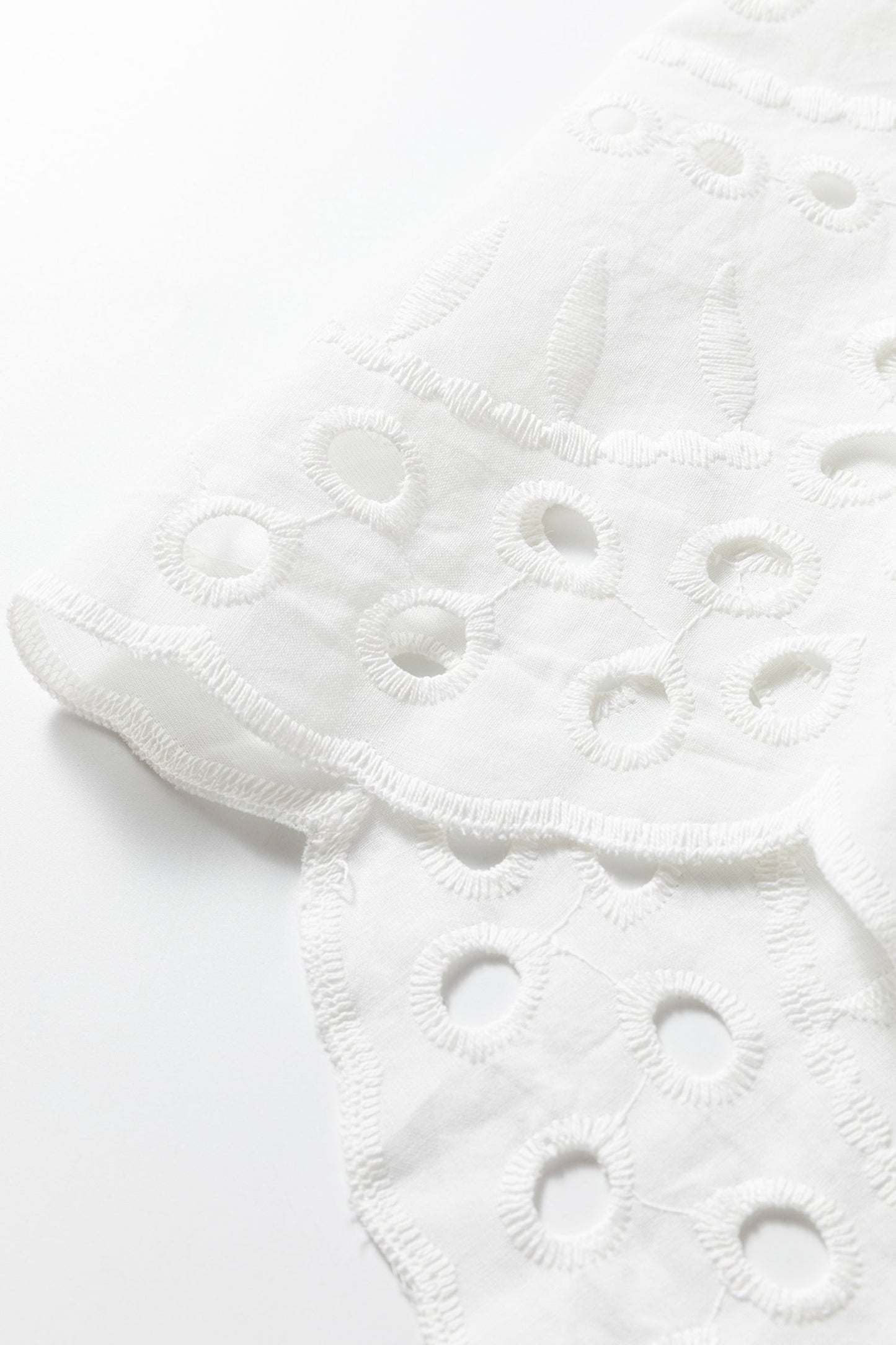 White Cutwork Embroidered Crop Top