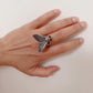 Insect-Inspired Adjustable Brass Ring – Boho Statement Jewelry.