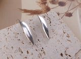 Sleek Nova Ovals - Polished Silver Long Oval Earrings – Ultra Minimal Chic.