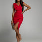 Summer V-neck Sleeveless Split High Waist Dress
