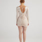 Karly Beige Shiny Mini Dress
