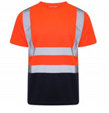 James Mens High Visibility Safety Crew Neck T-Shirt with Reflective Strips Short Sleeve Workwear