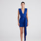 Uma Navy Blue Ruched Mini Dress