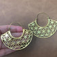 Geometric Petal Hoops – Brass Cutwork Mandala Earrings.