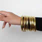 Bold Boho Brass Bangles - Classic wide bangles.