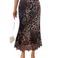 Leopard Print Midi Mermaid Skirt
