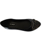 Ladies Chic Black Jelly Flat Shoes with Bow Comfortable Foam Insole