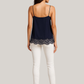 Women's Satin Cami Top with Lace Detail