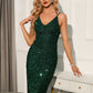 Backless Sequined Suspender Dress Women