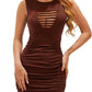 Bodycon Ruched Party Club Sleepveless Cropped Date Night Tank Short Dress