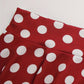 Kpop Polka Dot Print Skater Skirts, Casual Ruffle A Line Versatile Mini Skirts, Women's Clothing