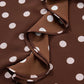 Coffee Polka Dot Bell Sleeve Blouse