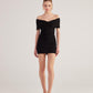 Muse Black Bardot Neck Mini Dress