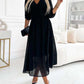 Petra | V-Neck Solid Color Waist Dress