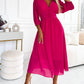 Petra | V-Neck Solid Color Waist Dress