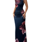 Floral Print Sleeveless Bodycon Maxi Dress