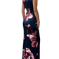 Floral Print Sleeveless Bodycon Maxi Dress