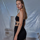 Bubble Black Pleated Mini Bodycon Dress