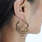 Antique Gold Crescent Layered  Hoops - Boho Earrings