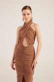 Marie Brown Backless Slit Maxi Dress