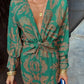 Sophia | Vintage Printed V-Neck Long-sleeve Elegant Dress