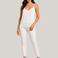 Women's Satin Cami Top with Lace Detail