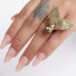 Insect-Inspired Adjustable Brass Ring – Boho Statement Jewelry.