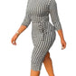 Chic Vintage Houndstooth Bodycon 3/4 Sleeve Dress
