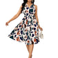 Elegant Geometric Print V-Neck Sleeveless Dress for Women