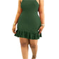 Ruffle Hem Crew Neck Slim Elegant Sleeveless Party Dress