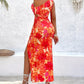 Vibrant Abstract Print Off-Shoulder Bodycon Dress  Sleeveless Maxi Dress for Women