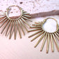 Boho style Brass Sunburst Hoop Earrings.