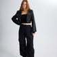Petter Black Vegan Cropped Faux Leather Jacket