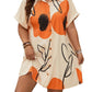 Elegant Plus Size Floral Print Tunic Dress