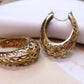 Filigree Brass Hoop Earrings – Crescent Drop Mandala Style.