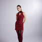 Becca Burgundy Rose Accessorized Mini Dress