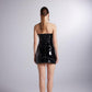 Bria Black Strapless Faux Patent Leather Mini Dress